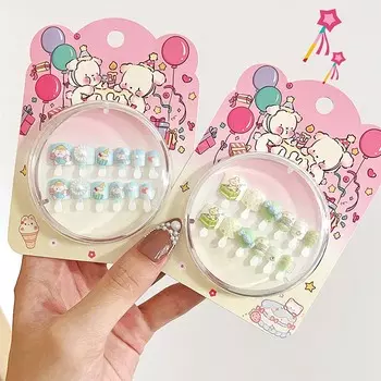 Кролик Медведь Дети Мультфильм Накладные Ногти Щенок Собака Дети Накладные Ногти Наращивание Детей Подарок На День Детей E and F