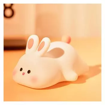 Кролик Ночной уход Непрямой 3 уровня яркости Теплый светодиод Таймер USB Сенсорный Мягкий силикон Легко на Создает Мило Легко на Создает Мило
