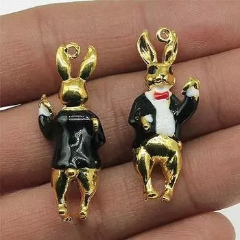 Кролик Овца Эмаль Подвески Аксессуары Ювелирные Изделия Для Женщин A05-10pcs-17x10mm
