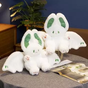 Кролик, плюшевая игрушка, очаровательная с большими ушами, крыльями, животное, полностью заполненная кукла, мягкий диван, украшение белый