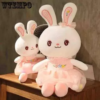 Кролик, плюшевая игрушка, тряпичная кукла для девочек, детская девочка, спящая с большой подушкой, милая маленькая белая кукла-кролик 40CM