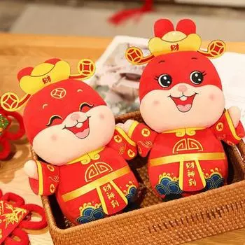 Кролик Плюшевая кукла Изысканное мастерство Коллекционное компактное модное состояние Бог дизайн зодиакальный декор для детей M 1