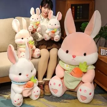 кролик плюшевое животное животное животное Пушистый Пушистые игрушки первая игрушка подарок подарок ребенку подарок newbon фото Кролик кролик кролик (розовый, 30см)