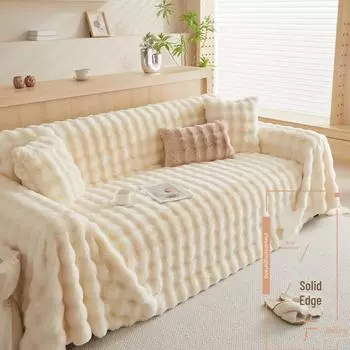 Кролик плюшевый нескользящий зимнее полотенце для дивана - толстый антицарапающий чехол из пузырчатого бархата Custom Order