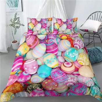 Кролик пододеяльник комплект счастливой Пасхи одеяло покрывало для детей девочек фермерский домик животные комплект постельного белья милые кавайные животные пододеяльник 135x200cm 2pcs