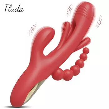 Кролик постукивание вибратор G-spot похлопывание для женщин 3 в 1 клитор стимулятор клитора мощный 21 режим секс-игрушка женские товары для взрослых
