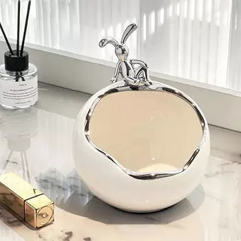 Кролик Ящик Для Хранения Животных Керамическая Скульптура Статуя Свадебные Украшения Ювелирные Изделия lazy white