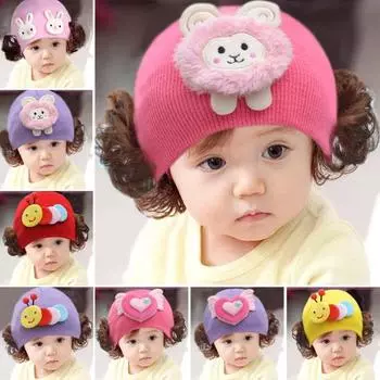 Кролик животное для маленьких девочек и мальчиков шерстяная пряжа вязать парик шляпа череп шапочка Angles розовый