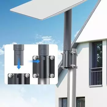 Кронштейн-адаптер для крепления на трубу, высокая твердость, прочная несущая способность, простая установка, универсальный кронштейн U-образного крепления для антенны Starlink V2 чёрный