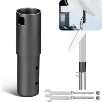 Кронштейн-адаптер для настенного крепления, прочный, несущий нагрузку, простая установка, комплект для крепления труб из алюминиевого сплава для антенны Starlink V2 чёрный