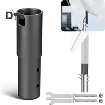 Кронштейн-адаптер для настенного крепления, прочный, несущий нагрузку, простая установка, комплект для крепления труб из алюминиевого сплава для антенны Starlink V2 чёрный