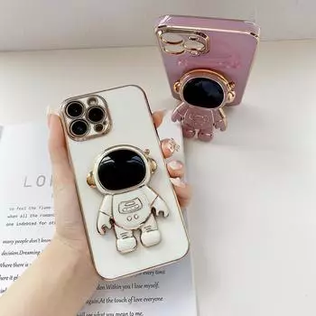 Кронштейн астронавта, мягкий чехол с квадратным краем и покрытием для телефона, роскошный чехол из ТПУ с покрытием для телефона Infinix Infinix GT 10 Pro ярко-зеленый