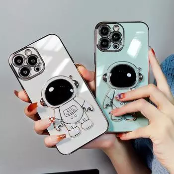 Кронштейн астронавта, мягкий чехол с квадратным краем и покрытием для телефона, роскошный чехол из ТПУ с покрытием для телефона Samsung Samsung A01 ярко-зеленый