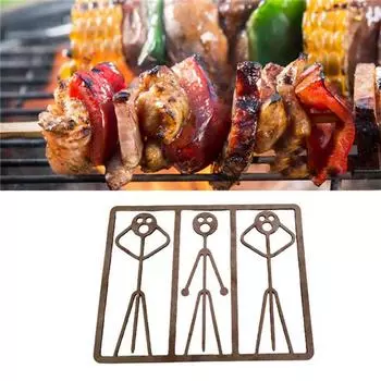 Кронштейн для барбекю из нержавеющей стали для мальчиков, металлический художественный гриль, подходит для барбекю и вечеринок, удобен в использовании