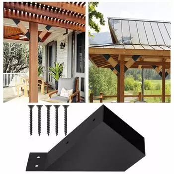 Кронштейн для беседки Yousheng 4 шт., угловые кронштейны 45 градусов с дренажными отверстиями, устойчивое к ржавчине покрытие, опоры для беседки 4pcs