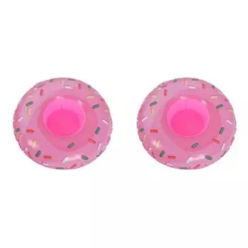 Кронштейн для чашки из мягкого ПВХ Ins Style водонепроницаемый для вечеринки у бассейна(Розовый пончик)