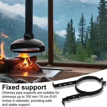 Кронштейн для держателя трубы дымохода, прочный, из нержавеющей стали, регулируемый зажим для дымохода