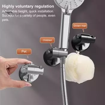 Кронштейн для душевой стойки с крючком, прочный клей, водонепроницаемый, сменный держатель для душевой стойки чёрный