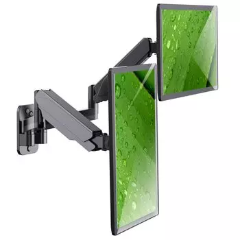 Кронштейн для двух мониторов UPGRAVITY, настенный кронштейн для дисплея, дюймов, 8 кг, газовая пружина, регулировка, VESA 75x75, 100x100, регулировка 13–32 (Каждая рука) Вверх/вниз Влево/вправо