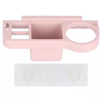 Кронштейн для фена без перфорации, держатель для вьющихся волос без помощи рук для ванной комнаты, стойка для хранения инструментов для волос, розовый розовый