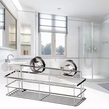 Кронштейн для хранения из нержавеющей стали с присоской, глубокая настенная полка для ванны, держатель для шампуня и геля для душа в ванной комнате