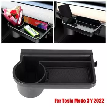Кронштейн для хранения мобильного телефона с чашкой воды для 2022 Tesla Model 3 Model Y Ящик для хранения перчаток водителя