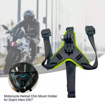 Кронштейн для камеры на шлеме Удобная простая установка Износостойкое крепление на подбородок для шлема Хорошая стабильность Крепление для экшн-камеры на шлем синий