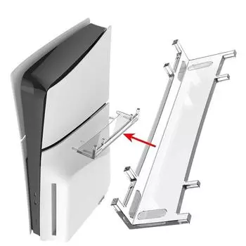 Кронштейн для консоли PS5 Slim, игровой контроллер, горизонтальная подставка, полка, игровой хост, акриловая подставка, подставка, держатель для охлаждения и хранения 16*4.2*2.5cm прозрачный