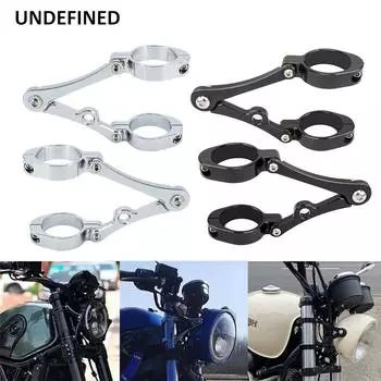 Кронштейн для крепления фары, зажим 50 мм-54 мм для Yamaha Honda Harley Suzuki BMW Bobber Cafe Racer, держатель вилки для вилки, soporte Faro Moto черный белый