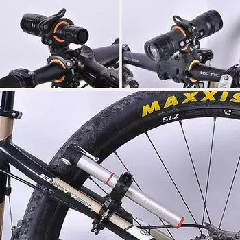 Кронштейн для крепления велосипедного фонарика, вращающийся на 360°, держатель велосипедной лампы, кронштейн для светодиодного фонарика, аксессуары для велосипеда чёрный