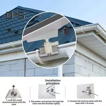 Кронштейн для крепления желобов, регулируемый по углу, универсальный, простой монтаж, надежный, устойчивый к погодным условиям, комплект для крепления желобов серебряный
