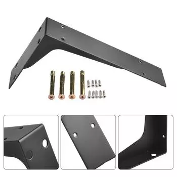 Кронштейн для мебели, прочный кронштейн, крепежный кронштейн, большая металлическая полка, экономящая место, настенный, 8 винтов, черный