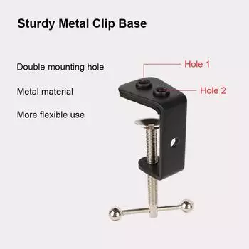 Кронштейн для микрофона Гибкий кронштейн Регулируемая опора стержня Настольная подставка для микрофона с зажимом чёрный