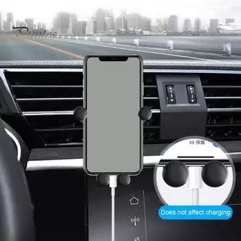 Кронштейн для мобильного телефона, двойная треугольная фиксация, многофункциональная гравитационная автомобильная подставка для телефона с вентиляционным отверстием для авто чёрный