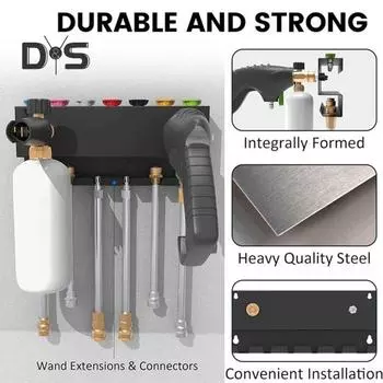 Кронштейн для мойки высокого давления, настенное крепление, держатель для пенной пушки, прочный, выдерживающий нагрузку, устойчивый к ржавчине, простой в установке стеллаж для хранения инструментов чёрный