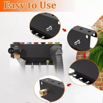 Кронштейн для мойки высокого давления Yousheng, настенное крепление, держатель для пенной пушки, прочный, несущий нагрузку, устойчивый к ржавчине, простой в установке стеллаж для хранения инструментов чёрный