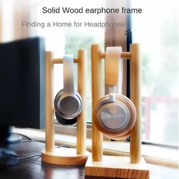 Кронштейн для наушников из массива дерева, креативный двойной держатель для дисплея, настольный держатель для хранения Round bottom
