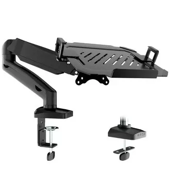 Кронштейн для ноутбука WORLDLIFT с регулируемой грузоподъемностью до 17 дюймов, совместимый с 360-градусным зажимом типа Grommet, лоток VESA, дюйм, 9 кг, 17-32 чёрный