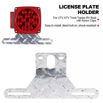 Кронштейн для освещения номерного знака из алюминиевого сплава, держатель для автомобильного прицепа, кронштейн для крепления номерного знака, поддержка рамы для UTV, квадроцикла, грузовика, автофургона, лодки чёрный
