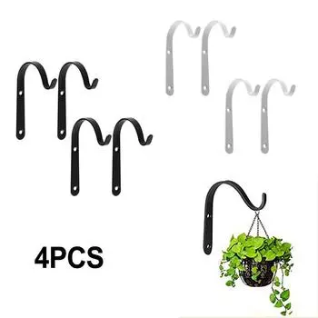 Кронштейн для растений 70 мм x 42 мм x 9 мм, материал из черного и белого железа чёрный