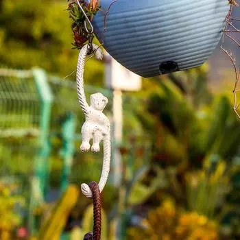 Кронштейн для растений в форме обезьяны, антидеформирующий железный колокольчик, настенный крючок для растений для двора кофейный