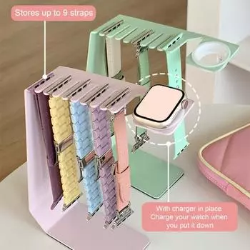 Кронштейн для ремешка для часов Ремешок для хранения Подставка для зарядного устройства Держатель ремешка для часов из нержавеющей стали Настольная док-станция Ремешок для часов Зарядная база для iWatch зелёный