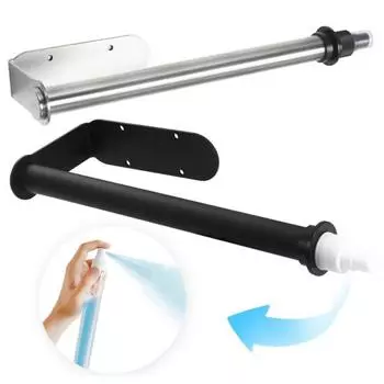 Кронштейн для салфеток со встроенным держателем для бутылочки с распылителем. Настенная самоклеящаяся универсальная стойка без перфораторов для хранения салфеток. серебряный