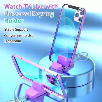 Кронштейн для телефона, портативная поддержка, стабильный мобильный телефон с кольцом для ключей, настольная подставка для телефона, портативная мини-ленивая подставка розовый