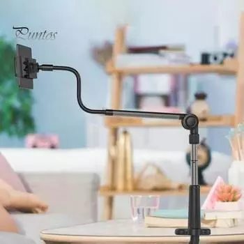 Кронштейн для телефона Простое управление Универсальный угол обзора на 360 градусов Высокая несущая способность Широкая совместимость Стабильный просмотр фильмов Алюминиевый сплав чёрный