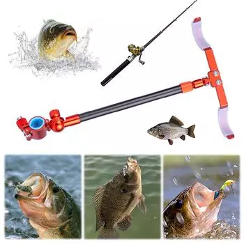 - Кронштейн для удочки, держатель для 2 удочек, регулируемые держатели для удочек, складные рыболовные снасти Silver bracket head