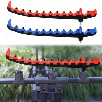 Кронштейн для удочки Подставка для удочки Стойка вмещает до 11 удочек Держатель для хранения удочек Подставка для удочки Аксессуары для рыбалки красный