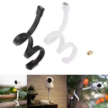 Кронштейн для веб-камеры с резьбой 1/4 дюйма, держатель для селфи на гибкой стойке, кронштейн для монитора, поддержка детской кроватки белый