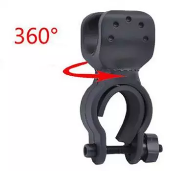 Кронштейн для велосипедного фонаря, вращающийся на 360 градусов, простая установка, аксессуар для безопасности велосипеда, держатель для фонаря с зажимом для езды на велосипеде чёрный