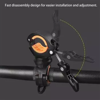 Кронштейн для велосипедного фонаря, зажим для держателя велосипедной лампы, вращающийся на 360 градусов, светодиодный велосипедный фонарик, крепление для стойки насоса фары